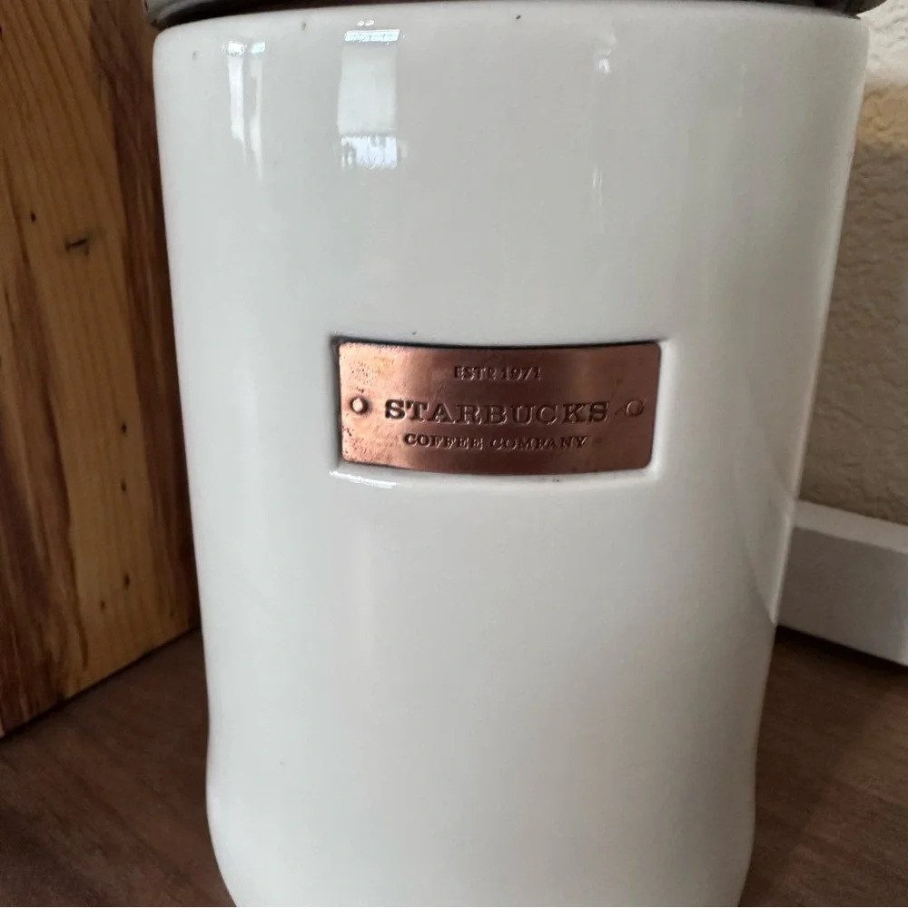 Starbucks White Ceramic Coffee Canister